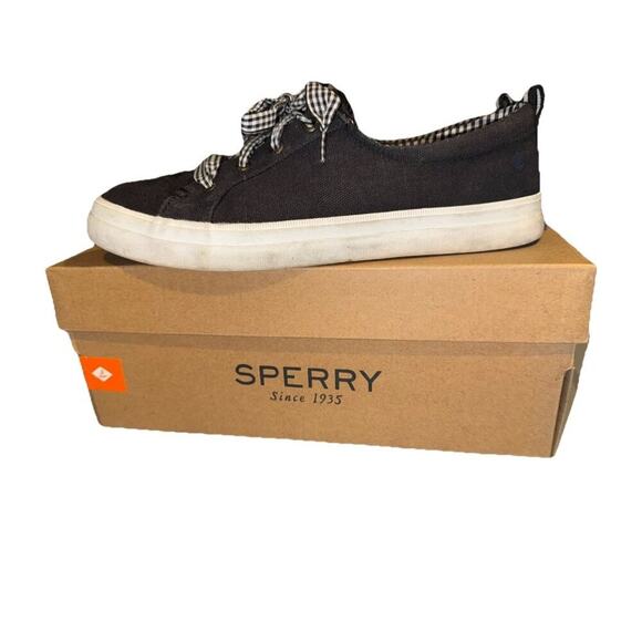 Women's Crest Vibe Gingham Black Sperry Top-Sider Memory Foam Sneaker Size 8.5 - Picture 5 of 11